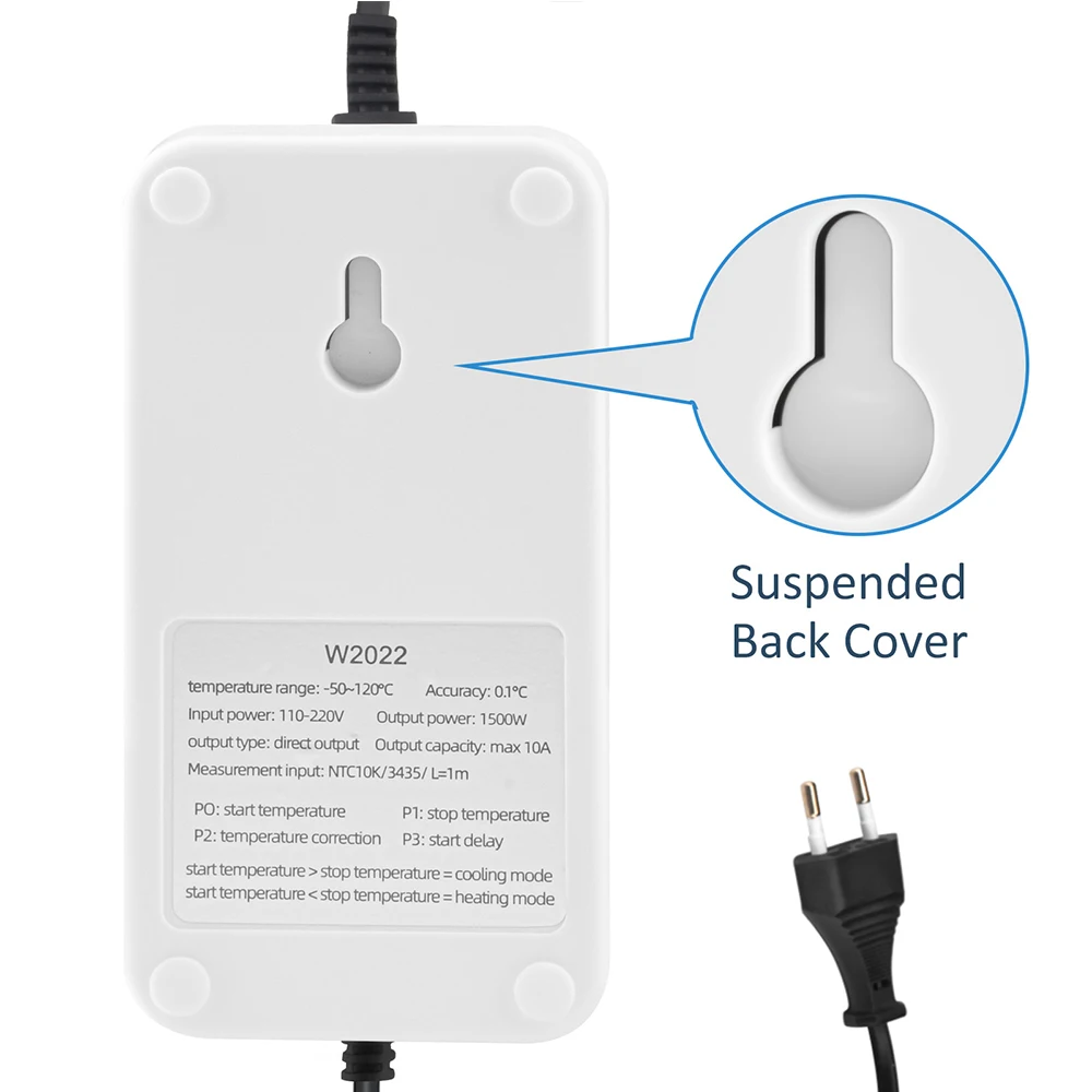 1500W Elektronische Temperatuur Vochtigheid Controller Socket Muur Gemonteerde Waterdichte Sensor Slimme Temperatuur Vochtigheid Controle Schakelaar