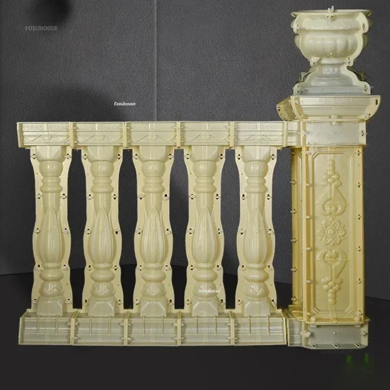 

Roman Column Mold European Villa Line Handrail Balcony Guardrail Cast-in-place Vase Column Cement Railing Mold Outdoor Tonnelles