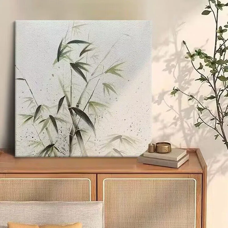 Modern Abstraction Bamboo Hand Drawn Oil Painting Bedroom For Home Decoration Bedroom Dining Room Living Room And Sofa Mural