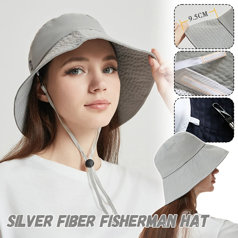 Unisex Anti Radiation Cap Half / Full Silver Fiber Electromagnetic Wave Rfid Shielding Hat Faraday Bucket Hat EMF Protect Hat