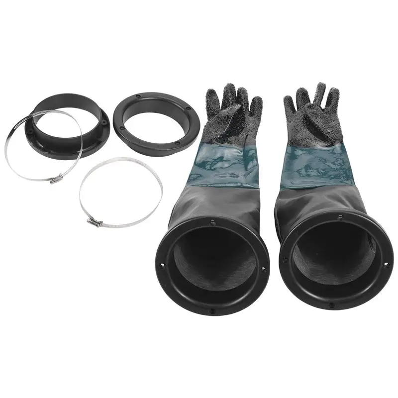 HLZS-Sandblasting Gloves Sandblaster Parts 60Cm With O Rings For Sandblast Cabinet