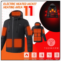 New SMO Heated Jacket Winter Heating Motorcycle Jacket USB Electric Heating Jackets Hooded Camping Warm Motorcycle Heated Clothe