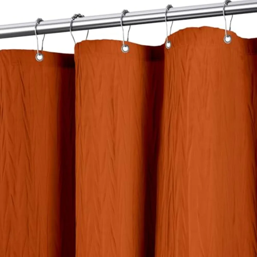 

Яркая оранжевая ткань для шторки для душа цвета обожженной охры, жатая, текстурированная, сверхпрочная, 156 г/м², для отелей, роскошная, декоративная, водонепроницаемая