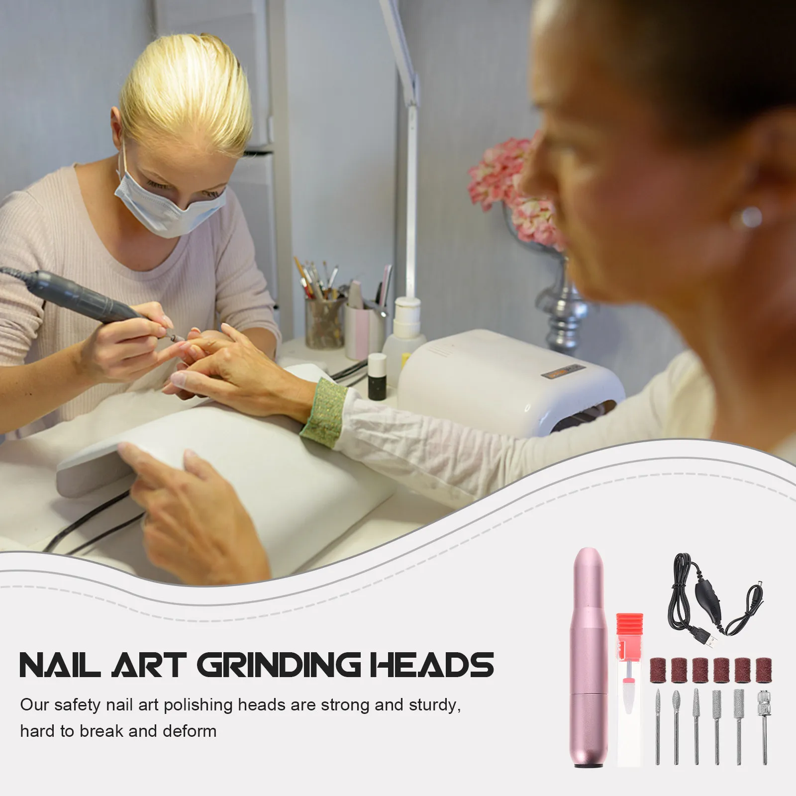 

Набор из 1 прочного электрического аппарата для маникюра с 5 насадками для профессионального и домашнего использования