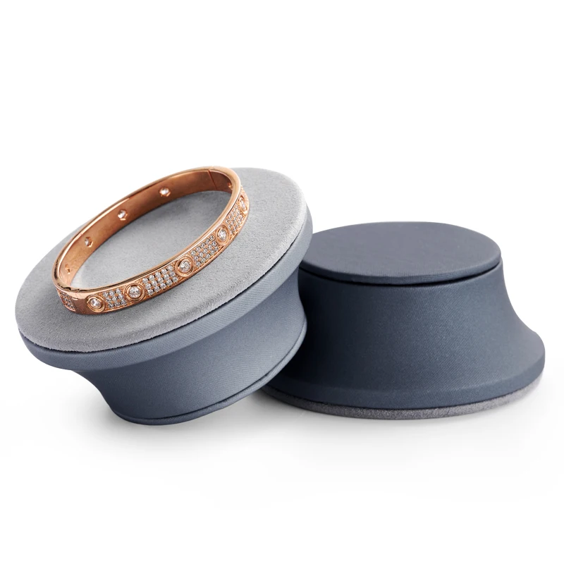 Oirlv Luxury PU Leather Bracelet Display Stand Bangle Storage Rack with Microfiber Jewelry Display Holder