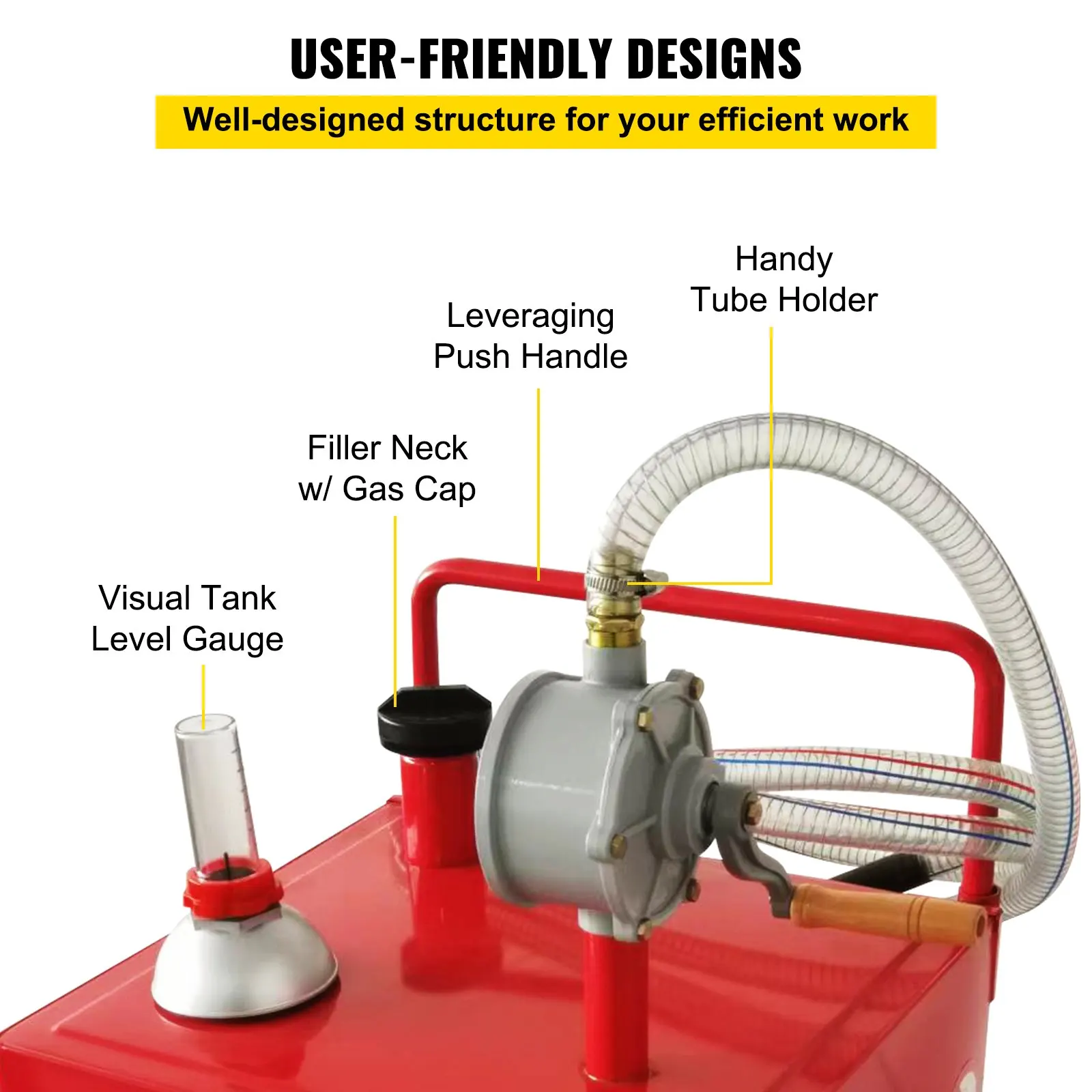 Vevor Brandstof Caddy 30 Gallon Gas Opslagtank & 4 Wielen Met Transferpomp Dieselcontainer Voor Auto 'S, Grasmaaiers, Boten, Atvs