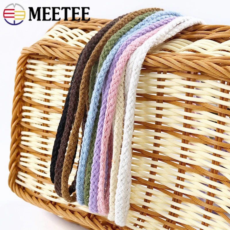 

5/10Meters 5mm Cotton Cord for Sewing Twisted Rope Bag Strap Weave Cords Home Textile Decoration Woven String DIY Accessories