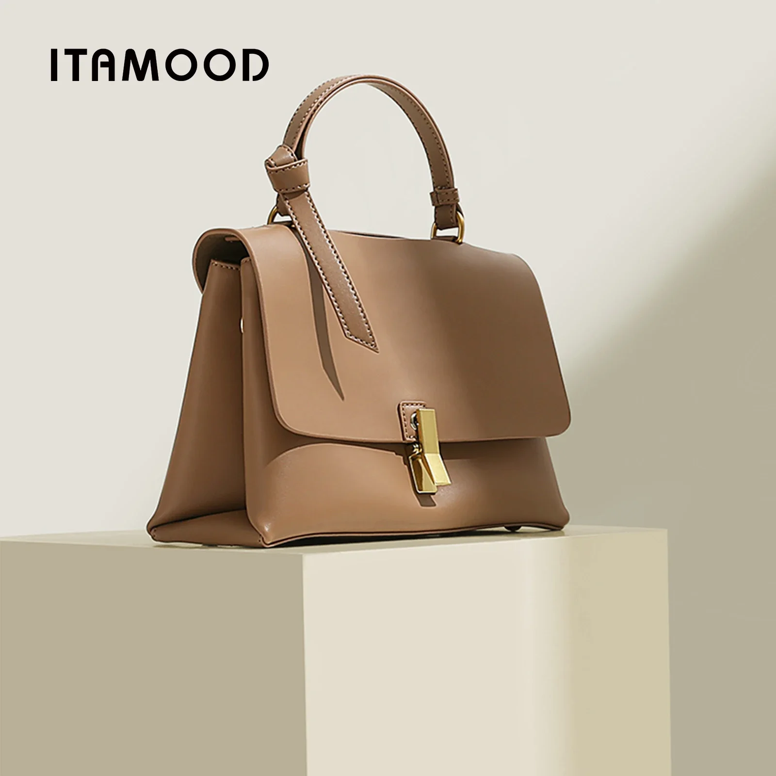 ITAMOOD Retro Genuine Leather Women's Handbag, 2024 New Fashion Luxury Crossbody Bag, Large Capacity Shoulder Bag