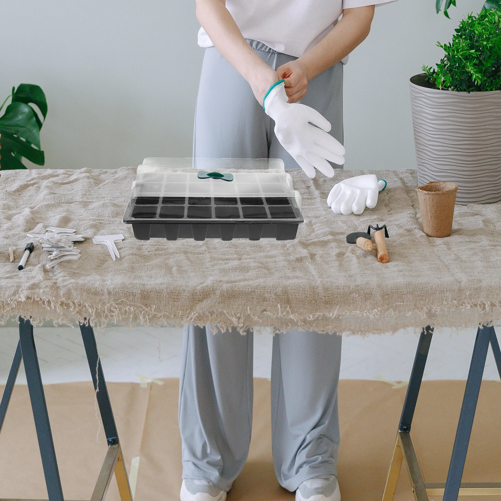 

2pcs 24 Hole 12 Hole Plant Germination Trays Set Pvc Durable Lightweight Vegetable Growing Kit For Sprouting Wheat Grass