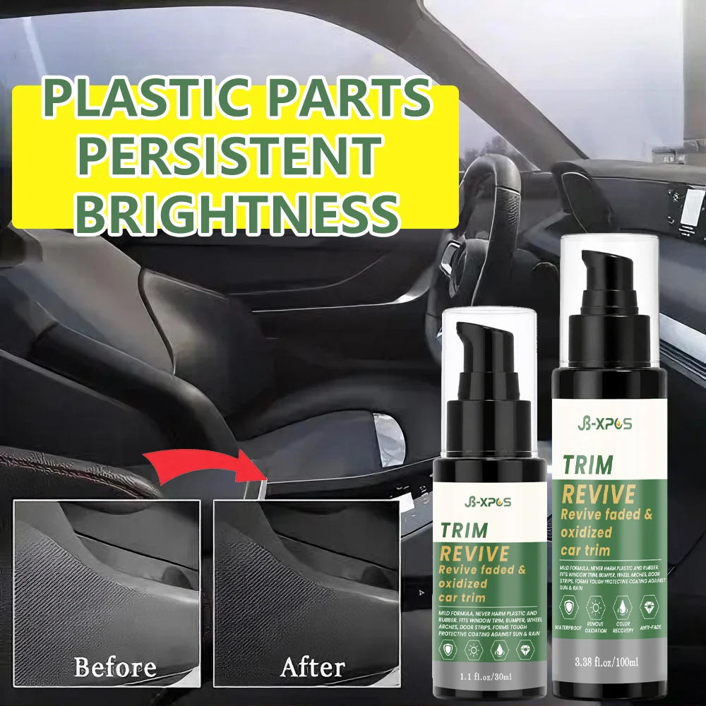 JB‑XPOS Trim Revive Car Trim Restorer Remove Oxidation Anti‑Fade Waterproof Plastic Rubber Parts Care YT0302