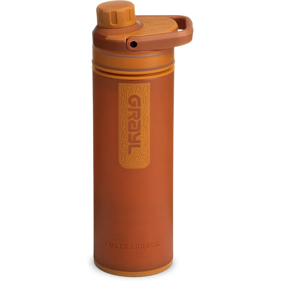 

UltraPress Water Purifier Filter Bottle for Hiking Backpacking and Travel Mojave Redrock