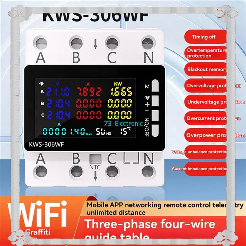 24-Hour Delivery 2X KWS-306WF Wifi Smart Power Meter Voltage Protector Switch Current & Voltage Monitor, Relay, Circuit Breaker