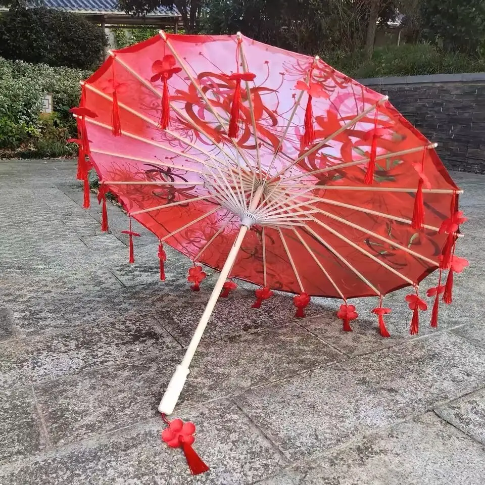 Chinesische Tanzaufführung Spitzenschirm Klassischer Hanfu Ölpapierschirm Fee Alter Sonnenschirm Paraguas Inverso El Principito