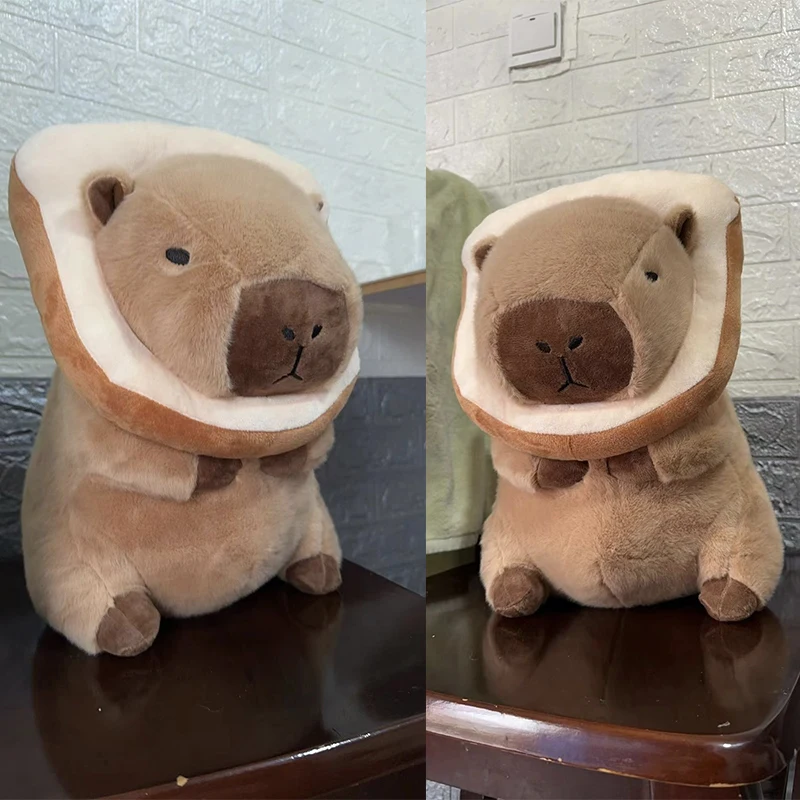 Kawaii Capybara Plush Doll Cosplay Cartoon Animals Stuffed Flower Bread Capibara Plush Toy for Kids Birthday Xmas Pillow Gift