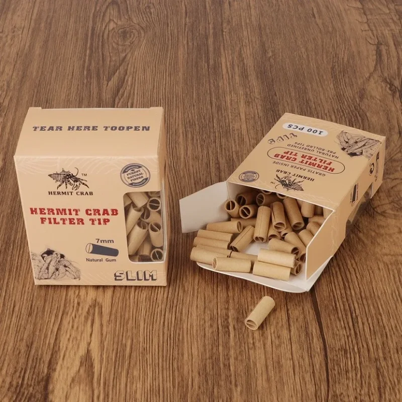 وصل حديثًا طرف مرشح صندوق واحد يحتوي على 100/150 حبة، أطراف فلتر ورق دوارة بنية 7 مم هدية للرجال