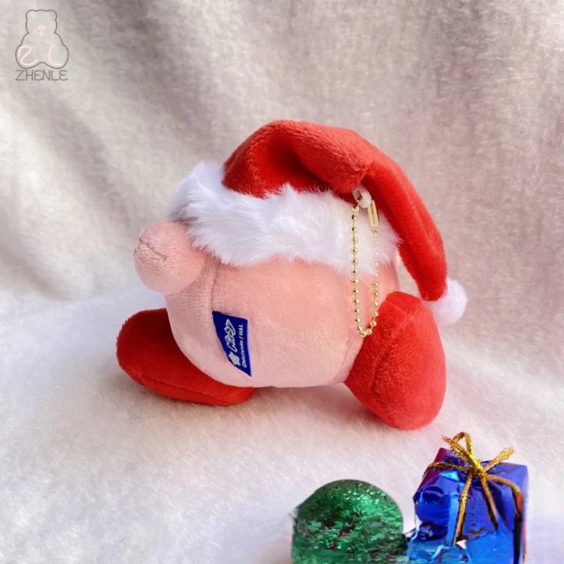 Kirby-Muñeco de Navidad de peluche suave, figura Kawaii, juguetes colgantes, decoración creativa del hogar, mochila de dibujos animados, dijes, regalos para niños