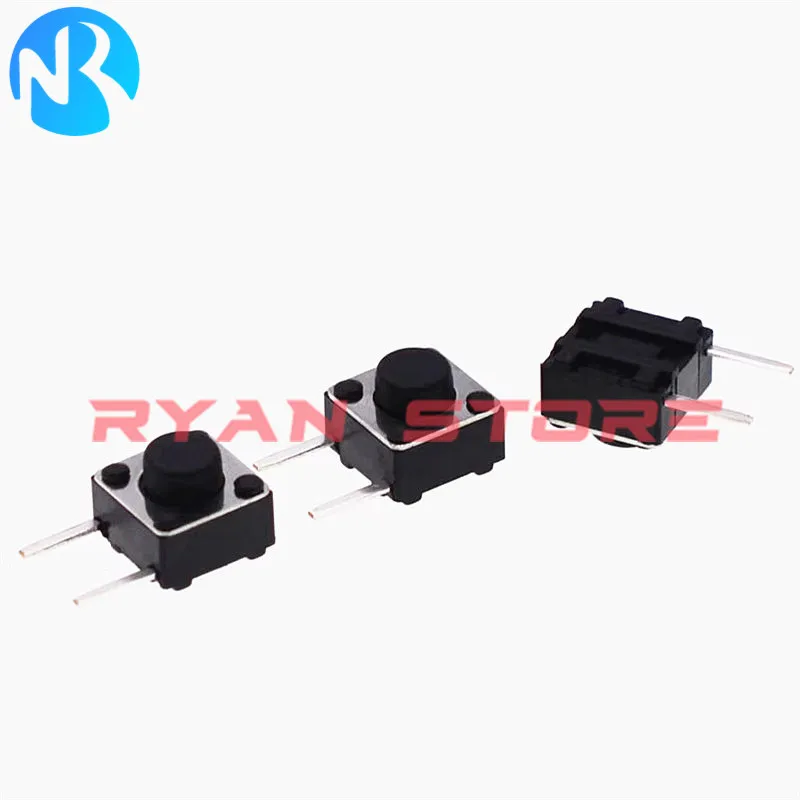 1000PCS Side Foot 2Pin Switch 6*6*8 H 6X6 Toy Push Button Touch Micro Switch Cap Tactile Switchs 6X6X8MM 6*6