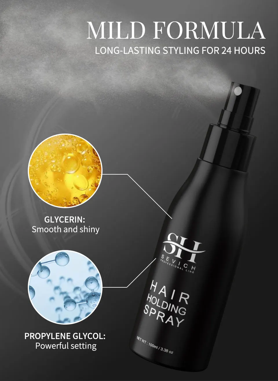 100 ml SEVICH Haarfaser-Styling-Haarhaltespray, Haarspray im neuen Stil, Verdickungsnebel für Männer und Frauen – Detail 8