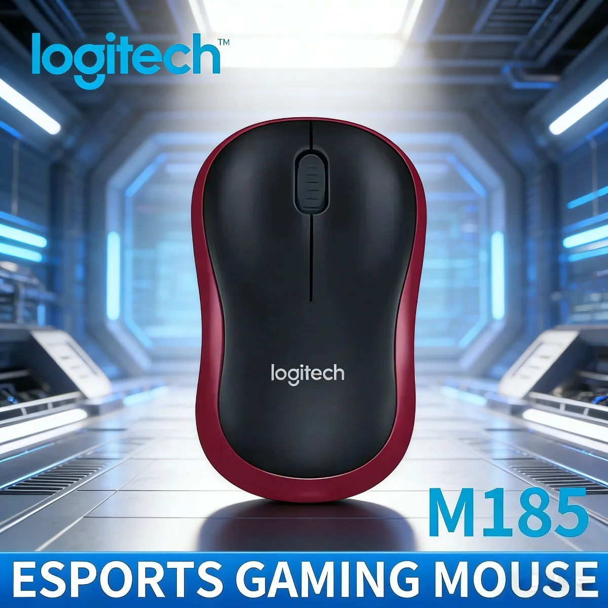 

Беспроводная мышь LogitechM185 для компьютера, ноутбука, оптический датчик, плавное управление, портативный размер, черный, синий, эргономичная ручка для домаMK345