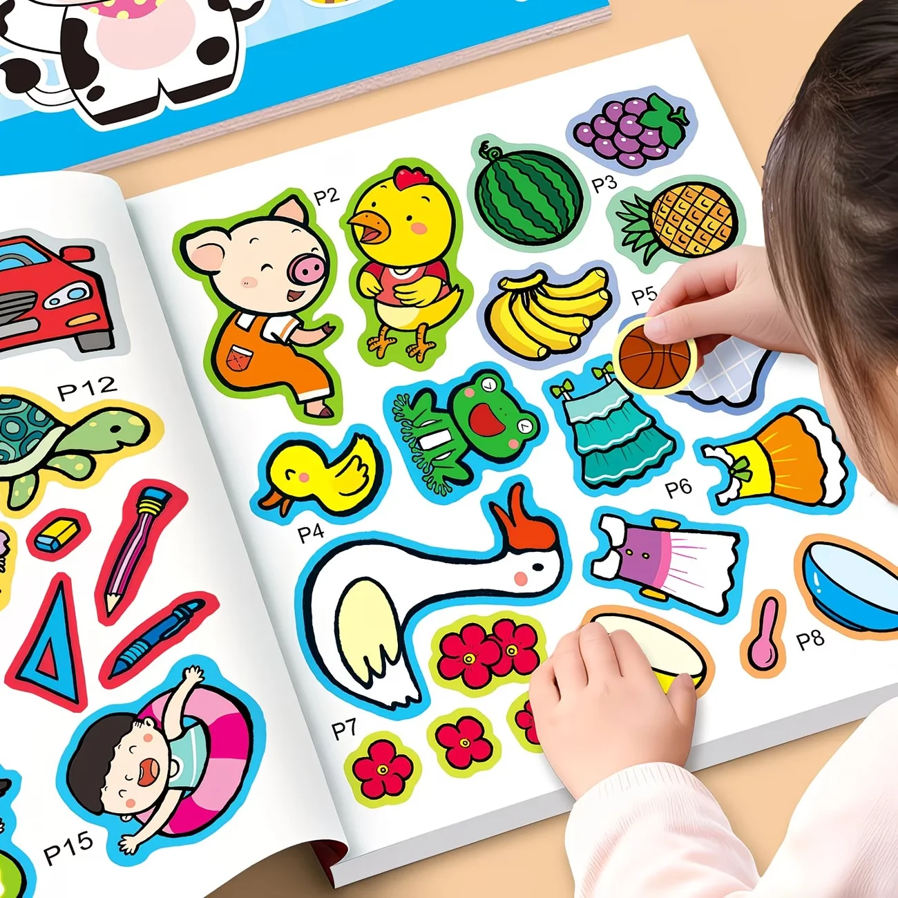 

3pcs Kids Sticker Books Reusable Sticker Art Craft Activity Quiet Book, Focus Training Attention Concentration Educational Book