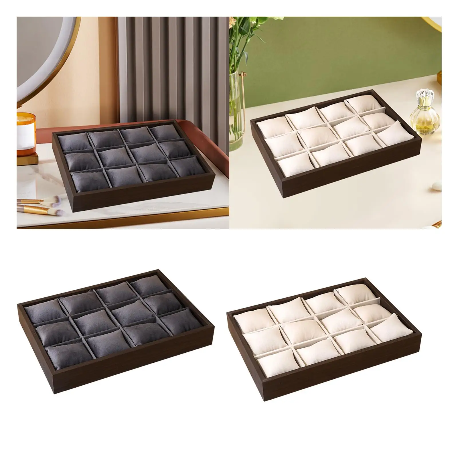 علبة مجوهرات منظم مجوهرات الساعة المخملية لمعرض المجوهرات في المتاجر #3