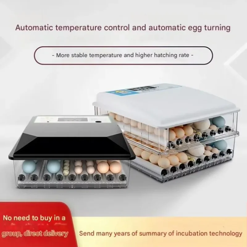 New 12V/220V Egg Incubator with High Hatching Rate 98pcs Capacity for Home Use Essential Pump and Bearing Components Included