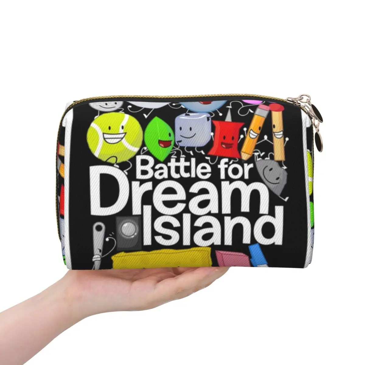 BFDI Poster Black Women Cosmetic Bag Travel Makeup Organizer Pouch Toiletry Storage Dopp Kit Box