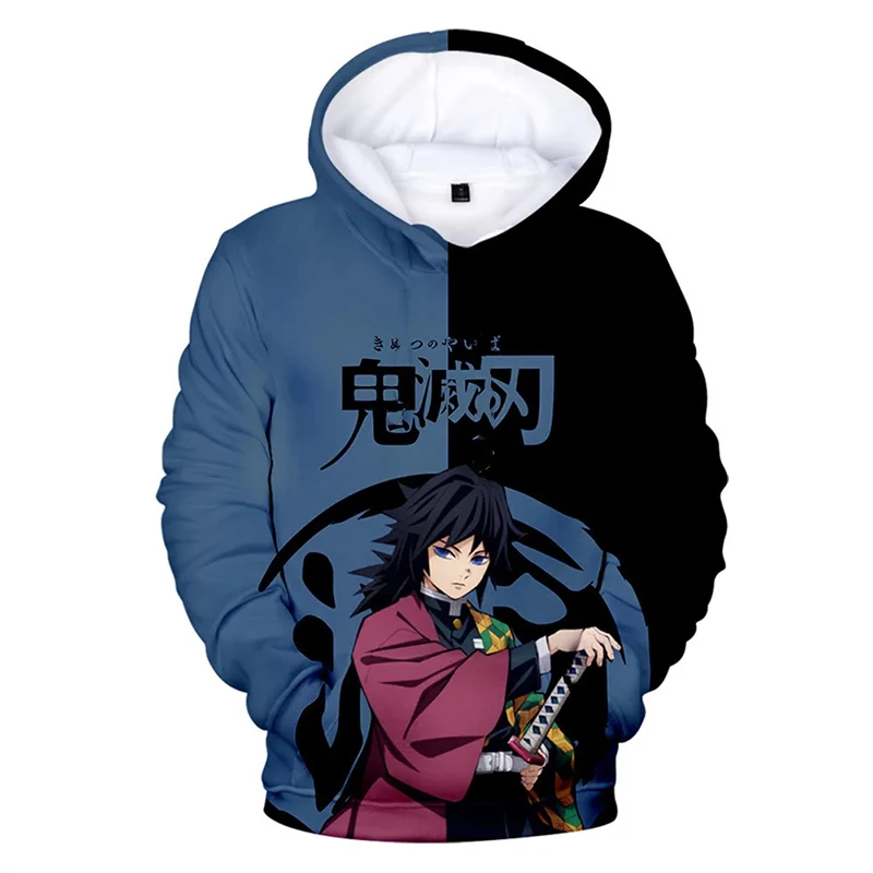هوديس أنيمي للأطفال Kawazi الكرتون هوديي شيطان القاتل طباعة أزياء الخريف ملابس خارجية الأطفال الكبار بلوزات أعلى