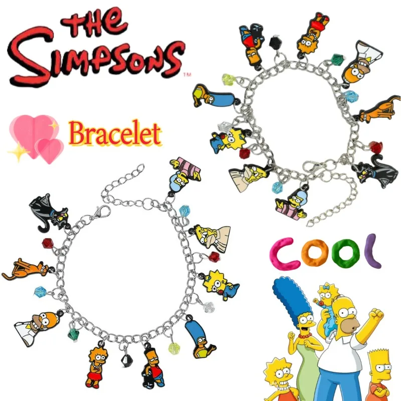 

New The Simpsons Bart Lisa Marge Homer Anime Merchandise Fashionable Personalized Bracelet High-Appearance Creative Bracelet