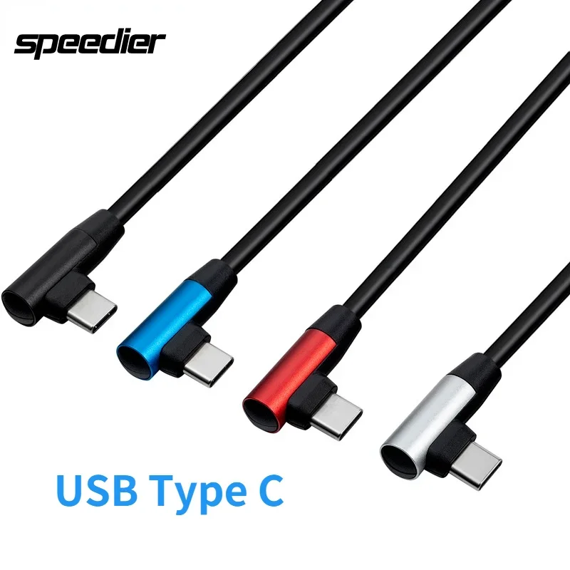 USB type C Data Cable 480Mbps USB 2.0 Double Right Angle 90 Degree 60W Power Delivery Fast Charging Cord 20cm 50cm 1m 2m