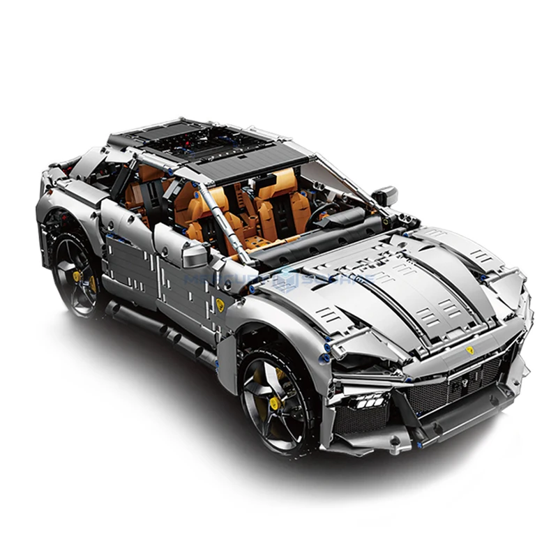 

Limited Edition Silver High-end Car Model Building Blocks MOC T5041 SUV Transport Vehicle Bricks DIY Toy Set Children Boys Gift