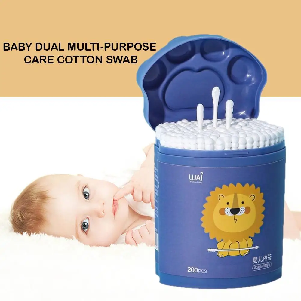 Coton-tige jetable pour bébé, 200 pièces, bâtons de papier en boîte, coton-tige pour enfants, démaquillant, soins de la peau doux de chine
