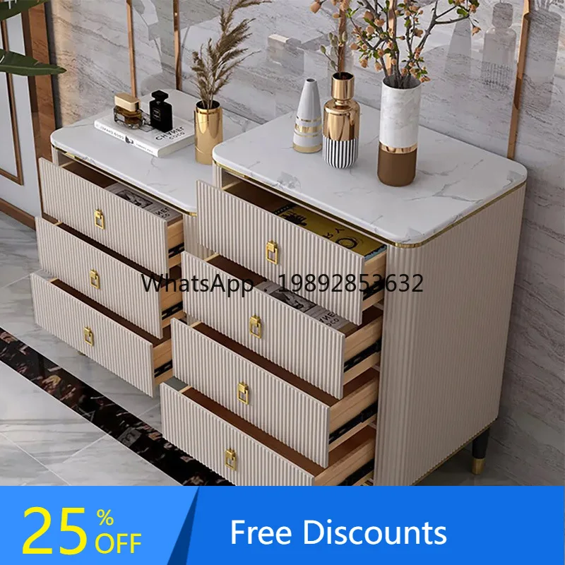 Light Luxury Chest of Drawers Living  Multi-Functional Storage  Bedside Storage Three-Four Drawers Wall-Mounted Lacquered