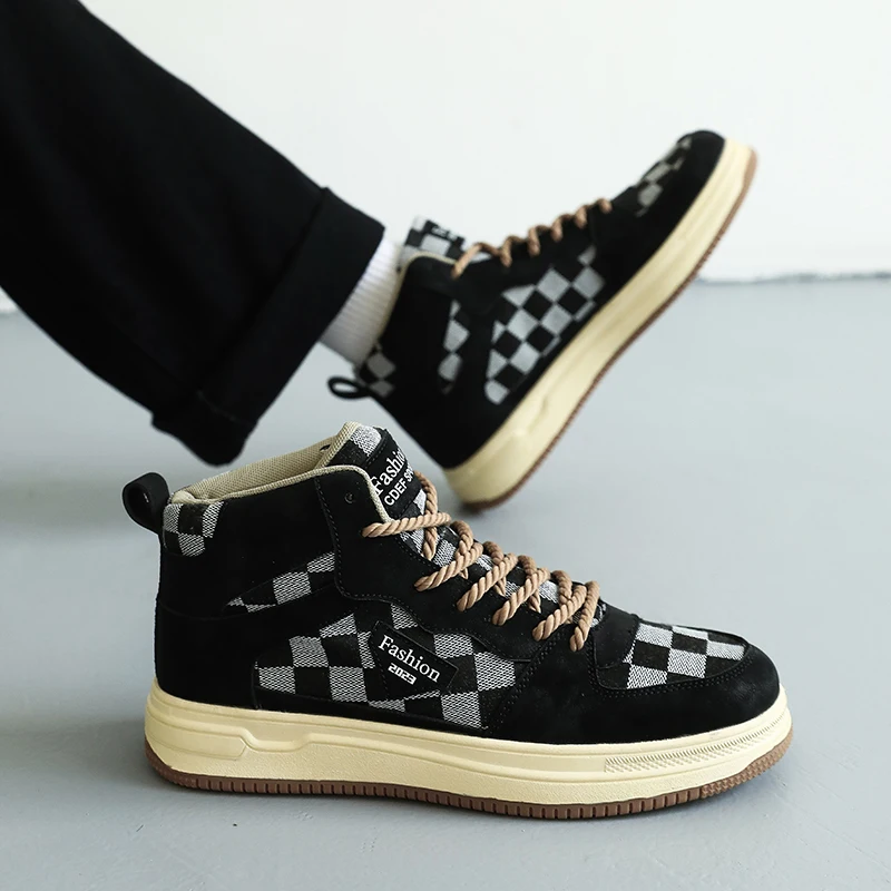 

Retro Splicing Jogging Shoes for Men Versatile Breathable Comfortable Sneakers Outdoor Low-top Casual Men Board Shoes Size