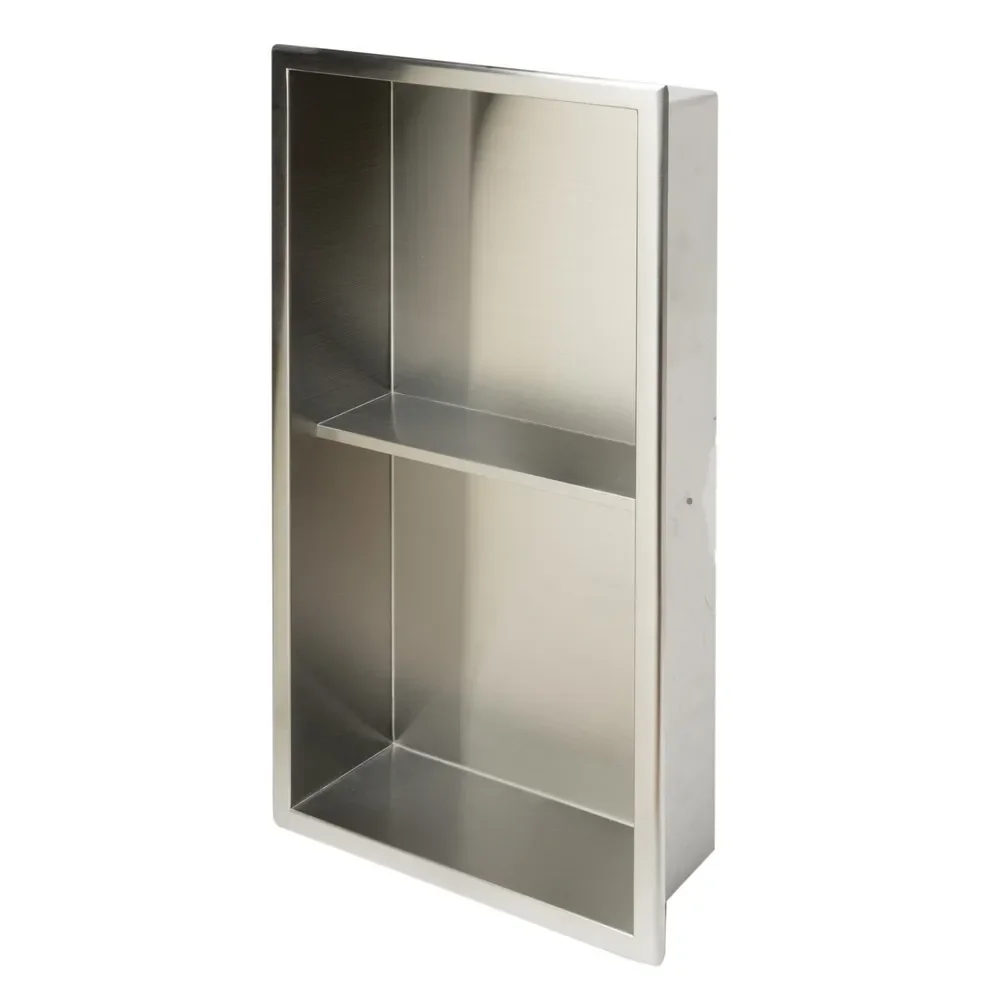 Modern Recessed Shower Niche Wall Mounted Stainless Steel Niche Waterproof Storage Shower Caddy Recessed Decor Cabinet Locker