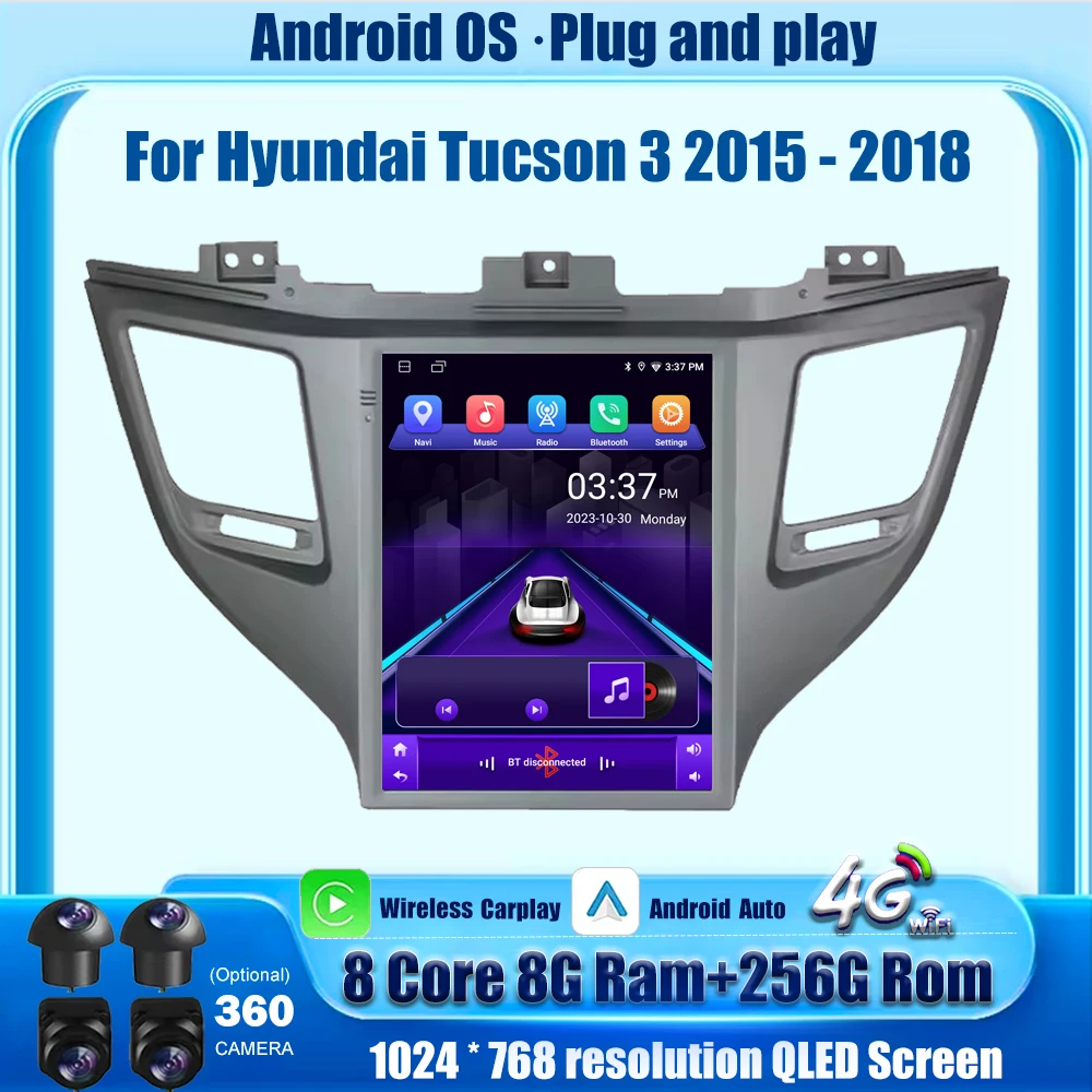 

9,7 ''для Hyundai Tucson 3 2015-2018 QLED экран автомобильный радиоприемник стерео мультимедийный видеоплеер GPS 4G WIFI Android 16 авто Carplay BT
