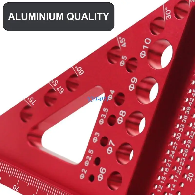 E15A سبيكة الألمنيوم المثلثات المثلثات حاكم 45 °/90 ° أداة مربعة مربع الخشب #2
