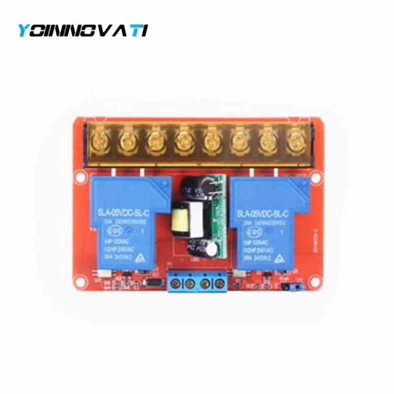 Control Relay AC100V-250V Relay AC100V-250V 30A High Power 2-Channel Relay DC5V High low Level Switch Module