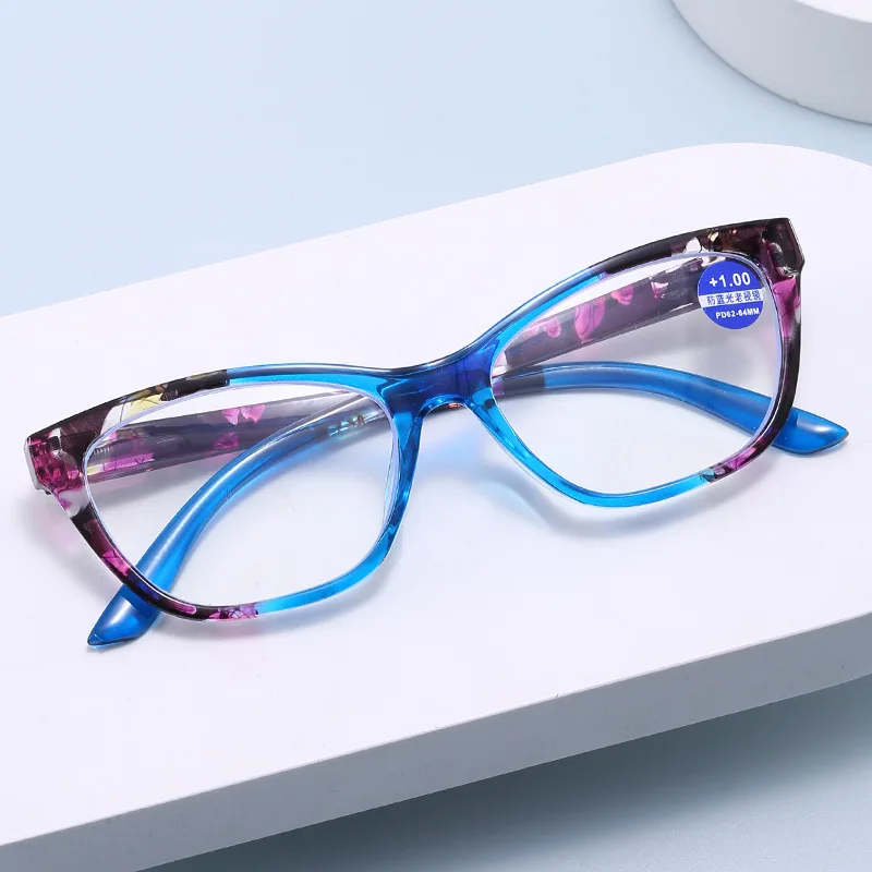 Reading Glasses Women Fashion Cat Eye Presbyopia Glasses Vintage Anti Blue Light Optical Computer Eyewear Diopter+1.0 To +4.0