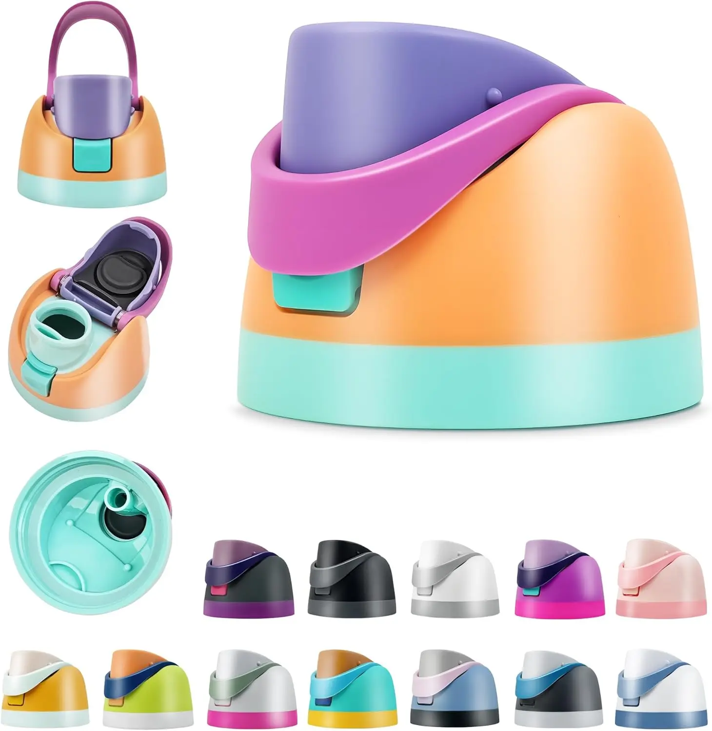 Tapa de repuesto para botella de agua termo, Compatible con 16oz, 24oz, 32oz, 40oz, a prueba de fugas, sin BPA, 1-5 uds.