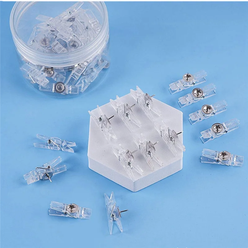 100 Pcs Mini Clear Photo Clips Mini Clothespins Clips Clothes Line Clips Mini Transparent Plastic Clips Stationery Folder