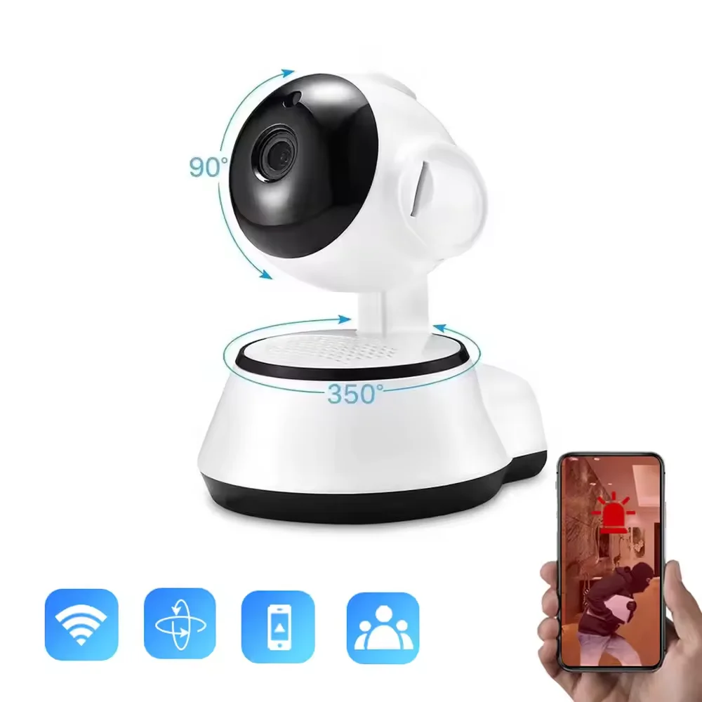 Камера безопасности X2 Pan Tilt 1080P 355 ° +90 °   Обзор вращения Обнаружение движения Двусторонняя аудиосистема AP Точка доступа Облачное/TF-накопитель 30 кадров в секунду