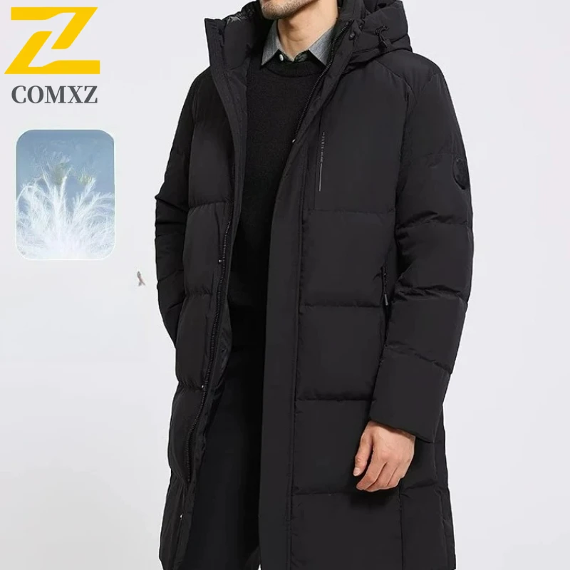 

Maxbarley Mens Winter Long Jacket Stylish Designer Ultra Light Duck Down Jackets Luxury Street Windproof Cold Filler Down Coats