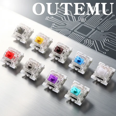 Outemu Switch for Keyboard 3Pin Linear Tactile Clicky Silent Switches for Mechanical Keyboards Gray White Red Blue Gaming Switch