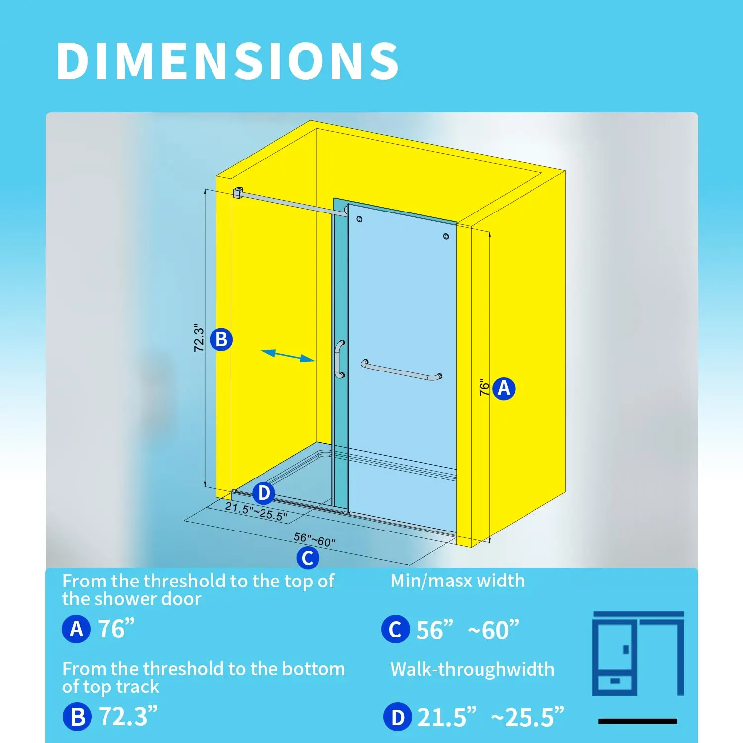 Shower Door, 56-60