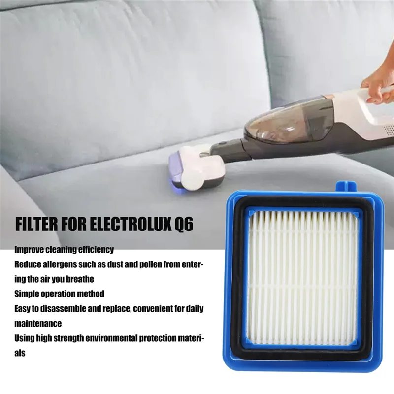 FGGS-مرشحات فراغ لإلكترولوكس Q6 Q7 Q8 WQ61 WQ71 WQ81 مكنسة كهربائية إكسسوارات قطع غيار الانبعاثات غرامة مرشح الغبار