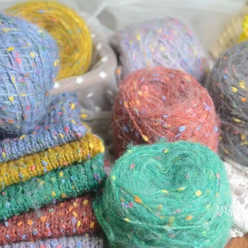 Bean Yarn Candy Special Thread Medium Thick Mohair Woven Sweater Jacket Scarf Material Thread Ball 50g