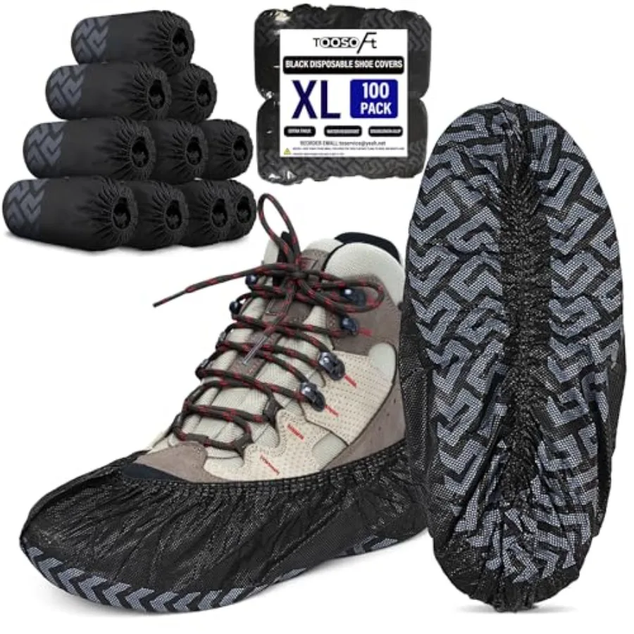 

Одноразовые нескользящие черные бахилы очень большого размера из дышащей нетканой ткани для внутреннего использования, водонепроницаемые и Reusa