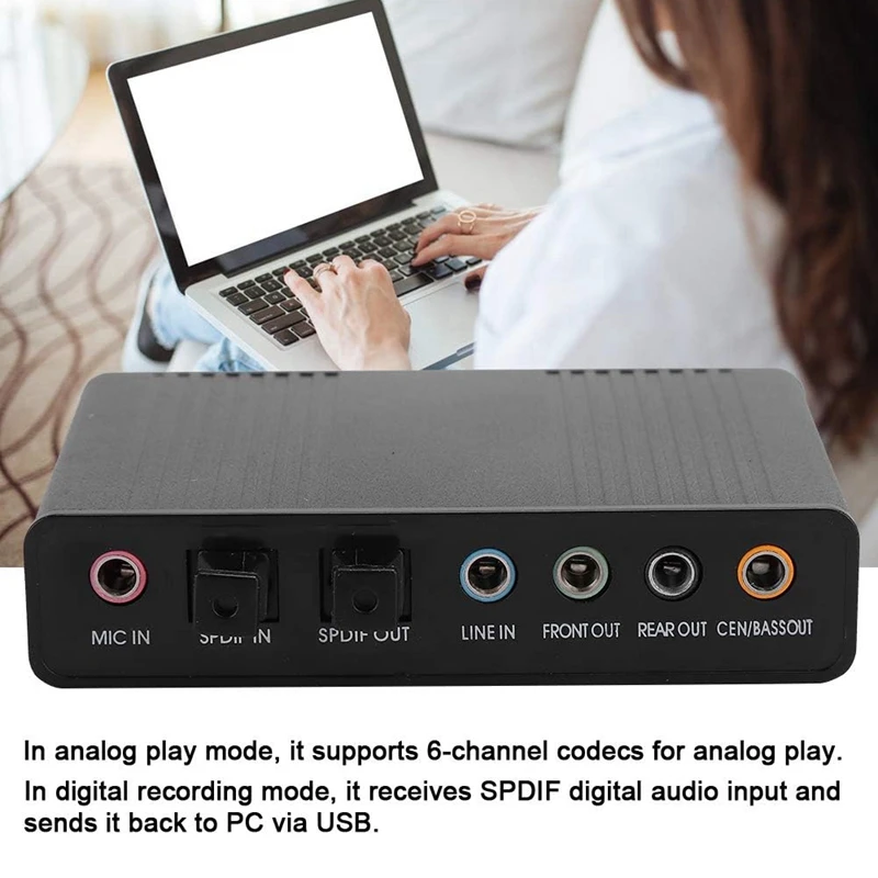 1Set External Sound Card Digital Playback Digital Recording Mode Computer External Sound Card Audio Adapter For Karaoke ABS