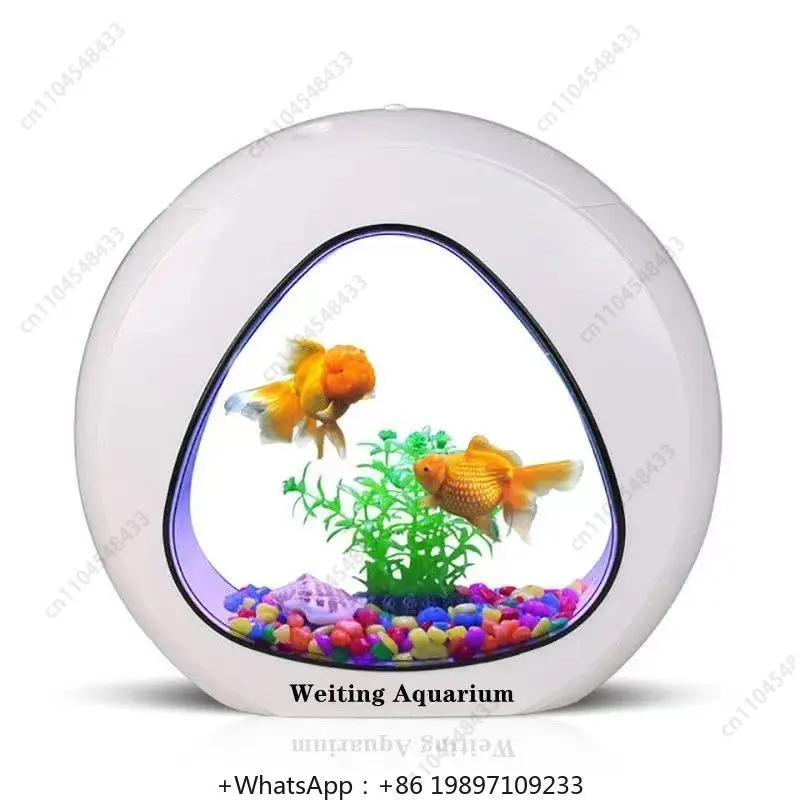 

Sunsun Mini Desktop Fish Tank Aquarium Creative Goldfish Nano Tank LED Lighting With Filtering System YA-YB